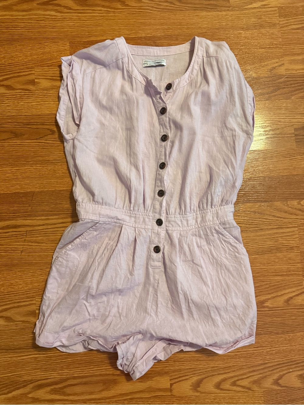 Urban Outfitters Light Lavender Button-Front Top with Dark Brown Button